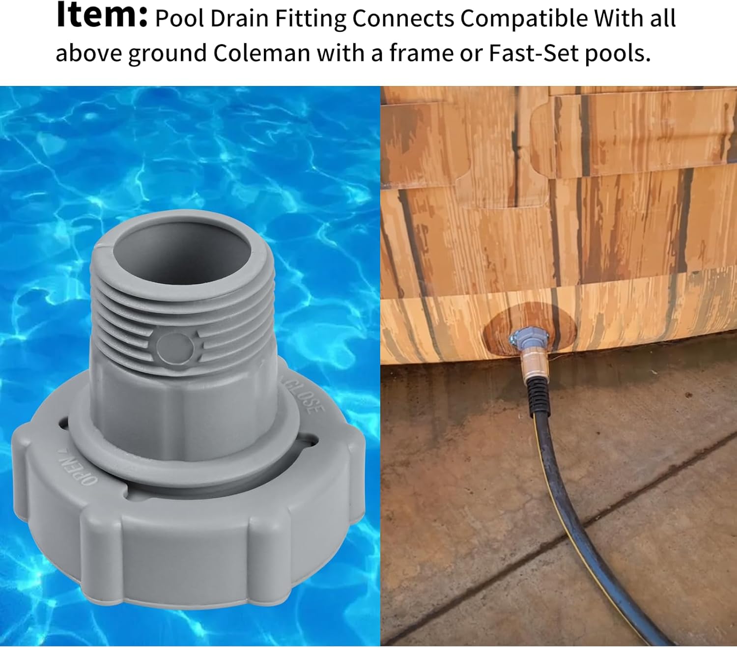 XJJ Swimming Pool Drain Fitting Brass 1.5in ID 1in OD