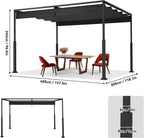 UISEBRT Metal Pergola 3x4 M Black