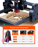 ACMER S1 Laser Engraver, 3500mW Laser Engraver Machine Higher Accuracy Wood Cutter and Engraving Machine with Working Area 130x130mm,0.04mm Laser Spot for Wood Acrylic Metal Glass