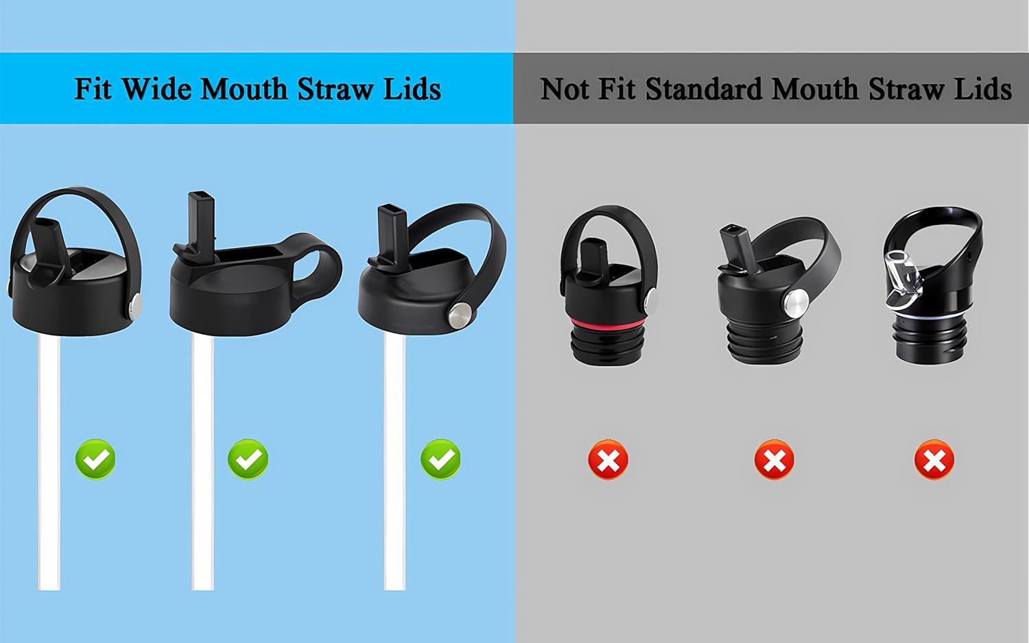 Ouharty Replacement Straws for Hydro Flask Wide-Mouth with Straw Brush
