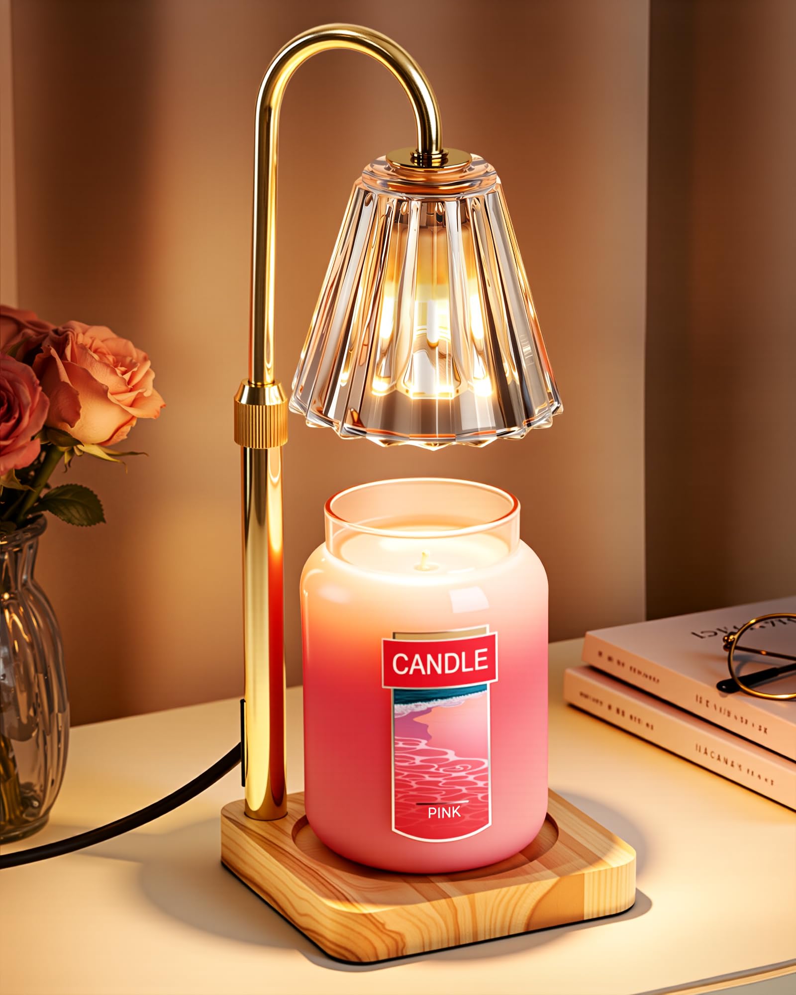 Marycele Candle Warmer Lamp with Timer Dimmer Adjustable Height, Valentines Day Gifts for her Birthday Gifts for Women Mom Sister, Wax Candle Lamp Warmer Vintage Home Decor with Yankee Candles