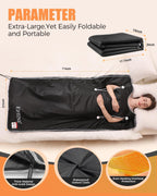EHINI Infrared Sauna Blanket for Home Use, Portable Design for Relaxation and Detoxification Highest 176℉, 20-60 Minutes Timer, 6 ft x 2.65 ft (Black)