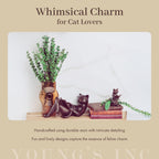 Young's Inc. Cat Figurine - Cute Cat Statue - Whimsical Cat Decor for Cat Lovers - Cat Collectibles and Meditation Decor - Cat with Eye Glasses - 4'' L X 3'' W X 5'' H