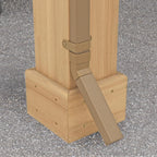 Yardistry Meridian Gazebo Rain Gutter Kit 4 Down Spouts Brown