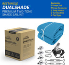 Coolaroo DualShade Shade Sail 95% UV Two-Tone 12x8 ft Santorini