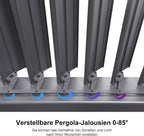 PURPLE LEAF 3.5x6.25m Freestanding Aluminum Pergola Adjustable Slat Roof Grey