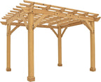 Yardistry 10 x 12 Meridian Cedar Wood Pergola Brown