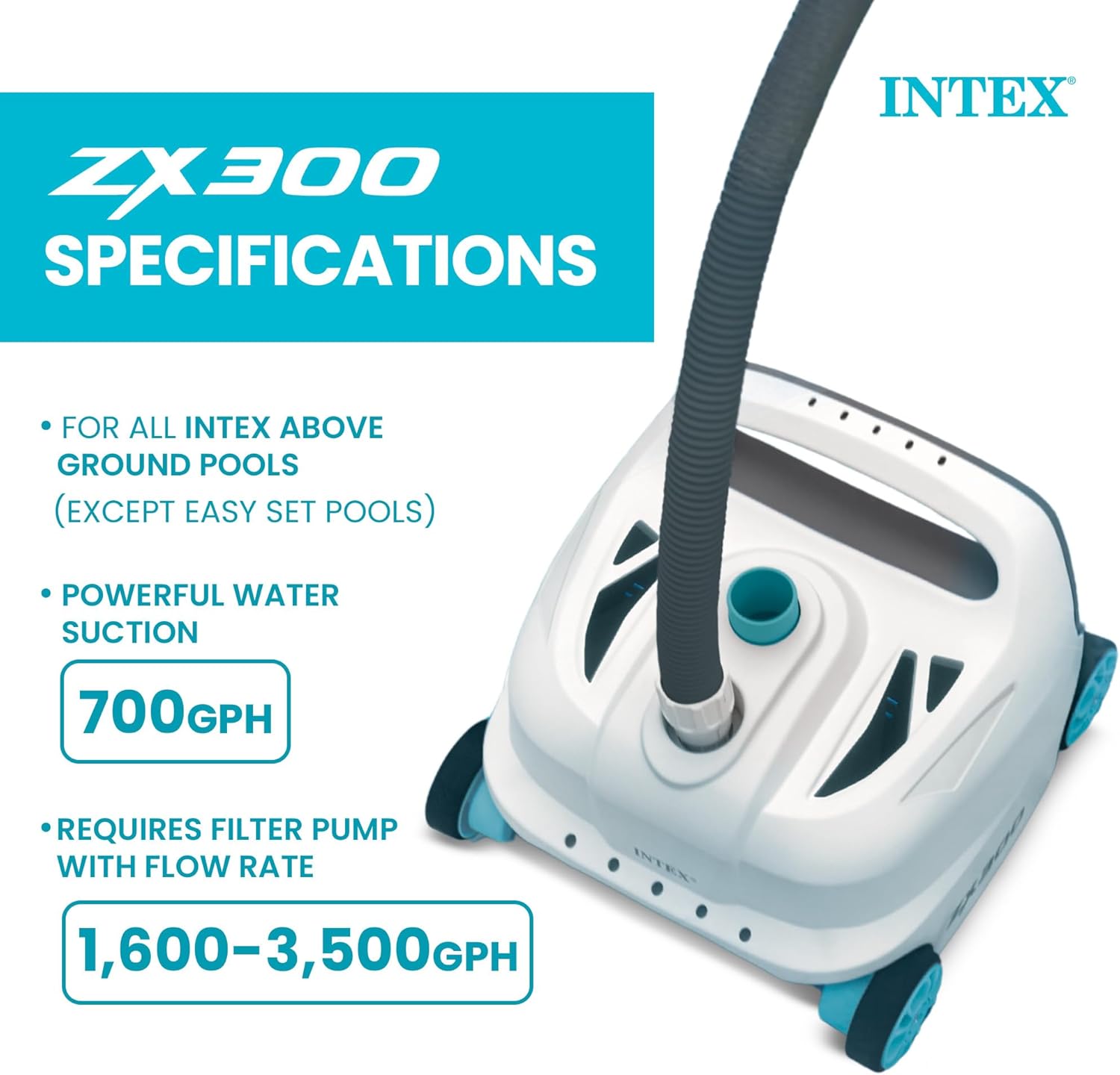 Intex ZX300 Deluxe Pressure-Side Above Ground Automatic Pool Cleaner
