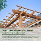 Outdoor Wooden Pergola 12x10 ft with Trellis Roof for Climbing Plants Brown