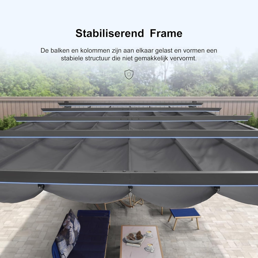 PURPLE LEAF 3 x 4m Aluminium Pergola Pavilion Grey
