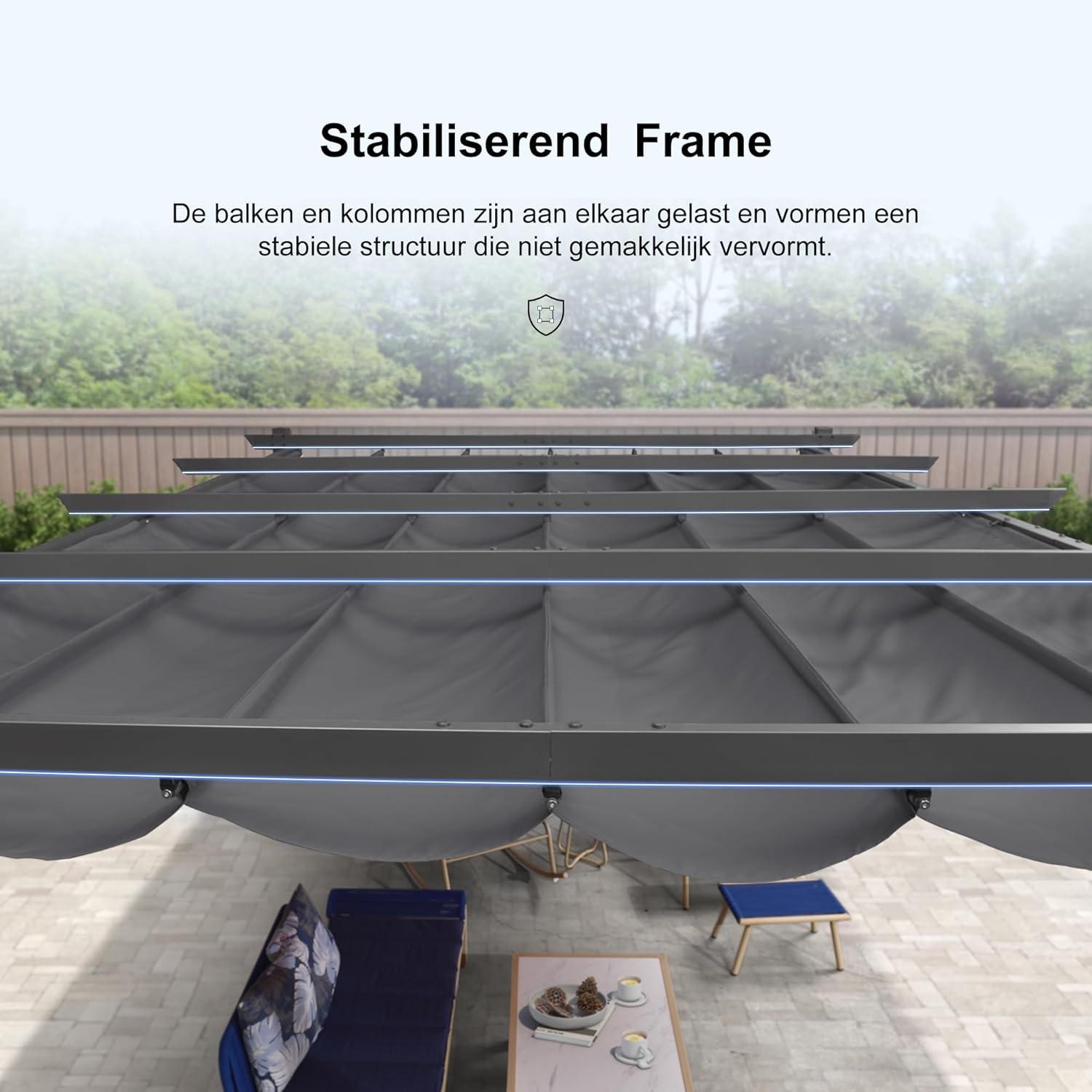 PURPLE LEAF 3 x 4m Aluminium Pergola Pavilion Grey
