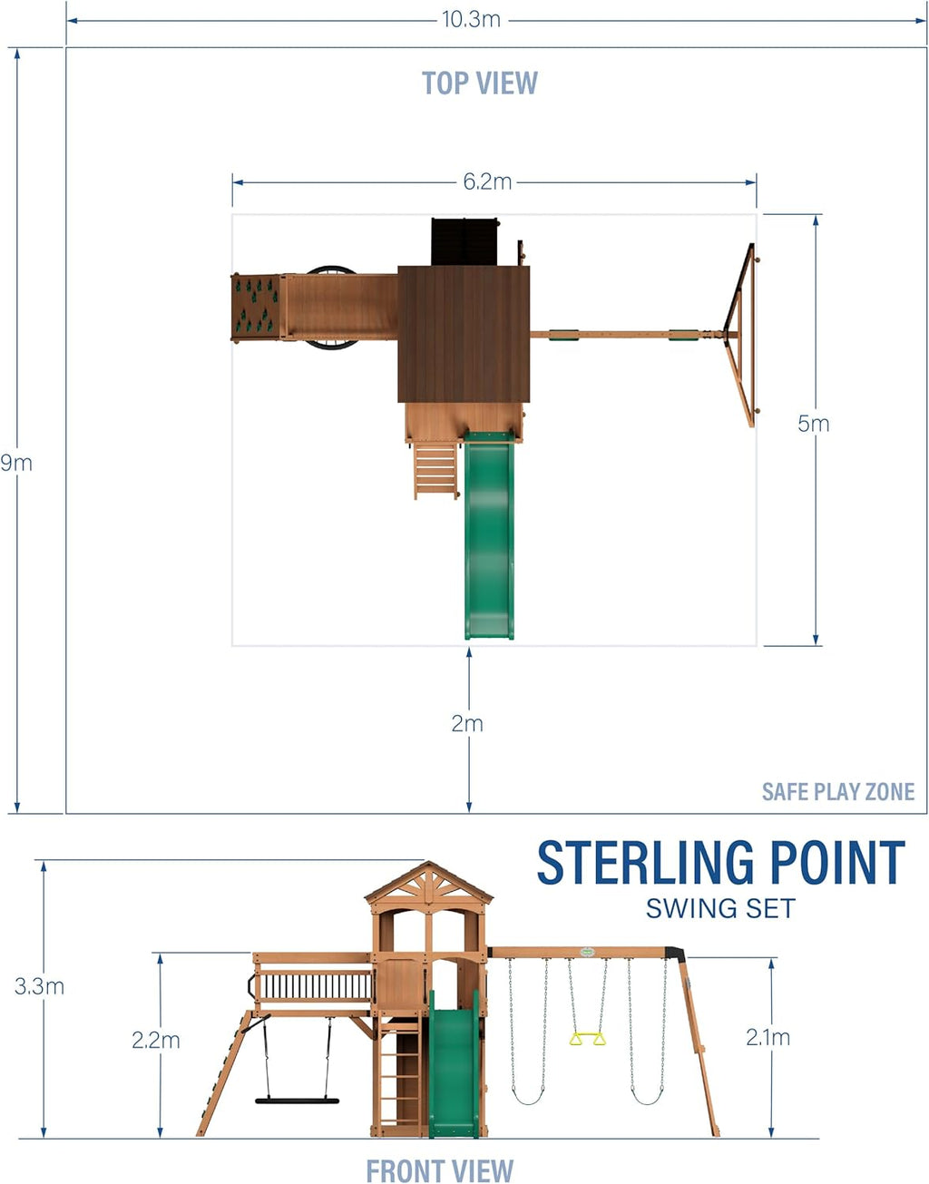 Backyard Discovery Sterling Point Cedar Wooden Swing Set