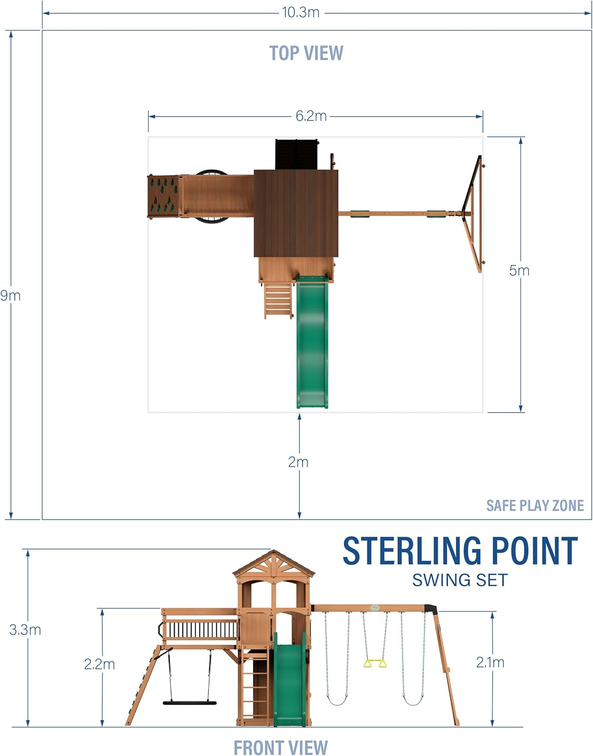 Backyard Discovery Sterling Point Cedar Wooden Swing Set