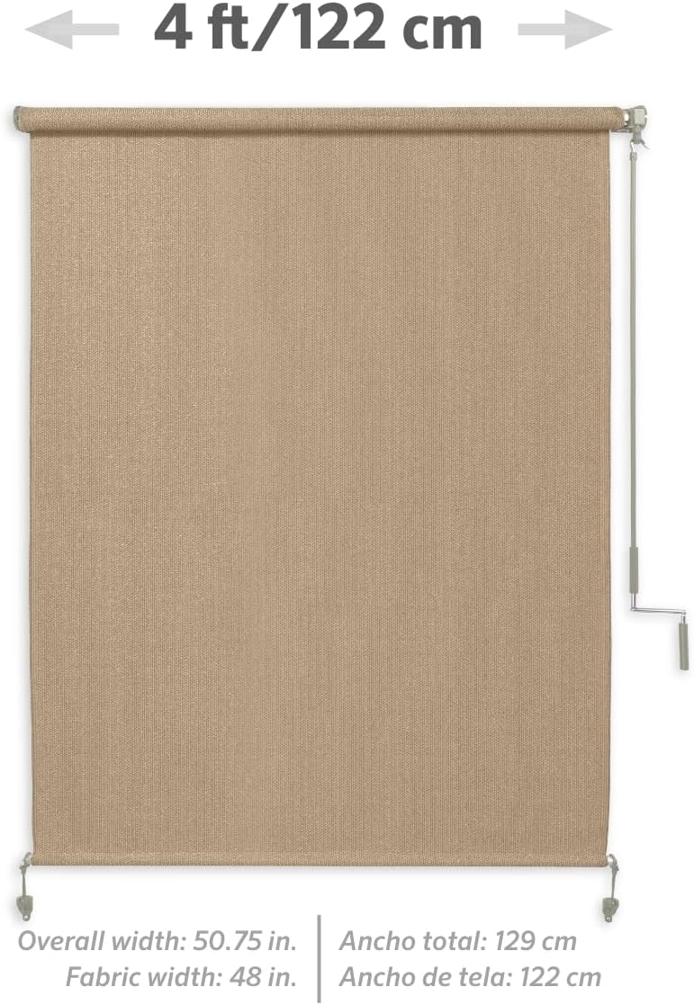 Coolaroo Outdoor Roller Shade with Wand UV Block Light Filtering