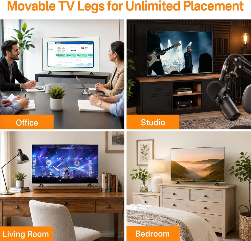 Chunxiao TV Stand Legs Replacement for TCL Roku TV Black