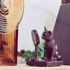 Young's Inc. Cat Figurine - Cute Cat Statue - Whimsical Cat Decor for Cat Lovers - Cat Collectibles and Meditation Decor - Cat with Eye Glasses - 4'' L X 3'' W X 5'' H