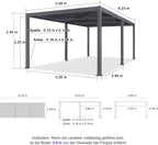 PURPLE LEAF 3.5x6.25m Freestanding Aluminum Pergola Adjustable Slat Roof Grey