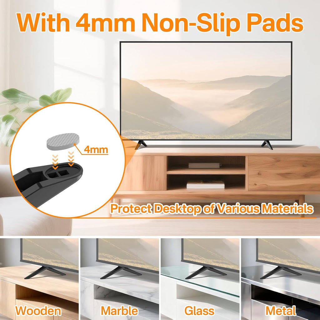 Chunxiao TV Stand Legs Replacement for TCL Roku TV Black