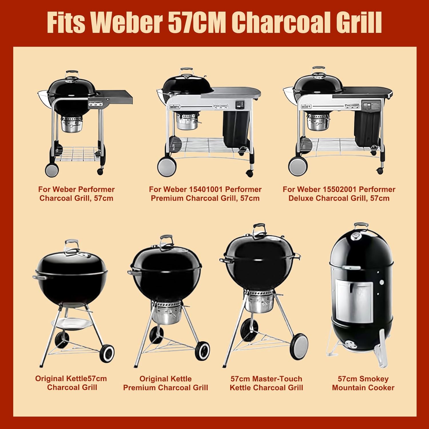 Denmay 7436 21.5in Round Cooking Grate for Weber 57cm Charcoal Grill