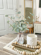 Bessol Artificial Eucalyptus Stems in Glass Vase with Faux Water, 13.5” Fake Plants for Home Decor, Coffee Table Centerpieces, Office, Bathroom & Farmhouse Weddings - Faux Greenery Plants Decorations