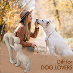 FriyGardcn Dog Sculpture Home Decor Cute Man and Dog Statue Decoration for Office、Living Room、Bedroom、Home， Memory Gifts for Pet Lovers (Sandstone)