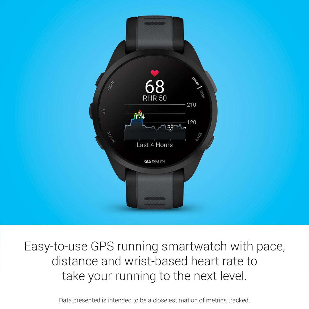 Garmin Forerunner 165 Music, Running Smartwatch, Colorful AMOLED Display, Training Metrics and Recovery Insights, Music on Your Wrist, Black