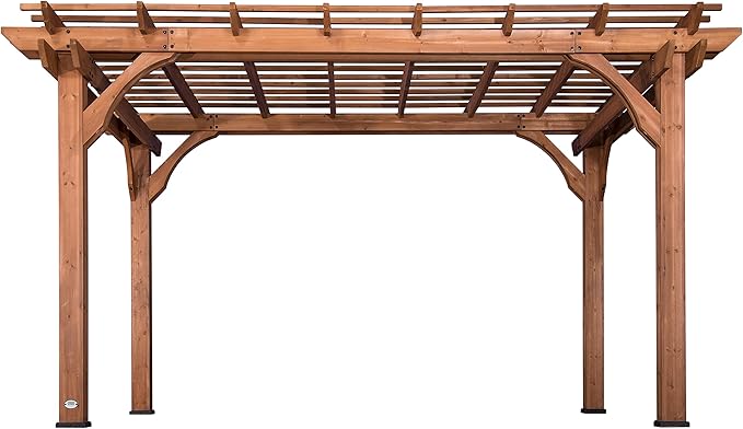 Backyard Discovery Cedar Wooden Pergola 10 x 14 ft Freestanding