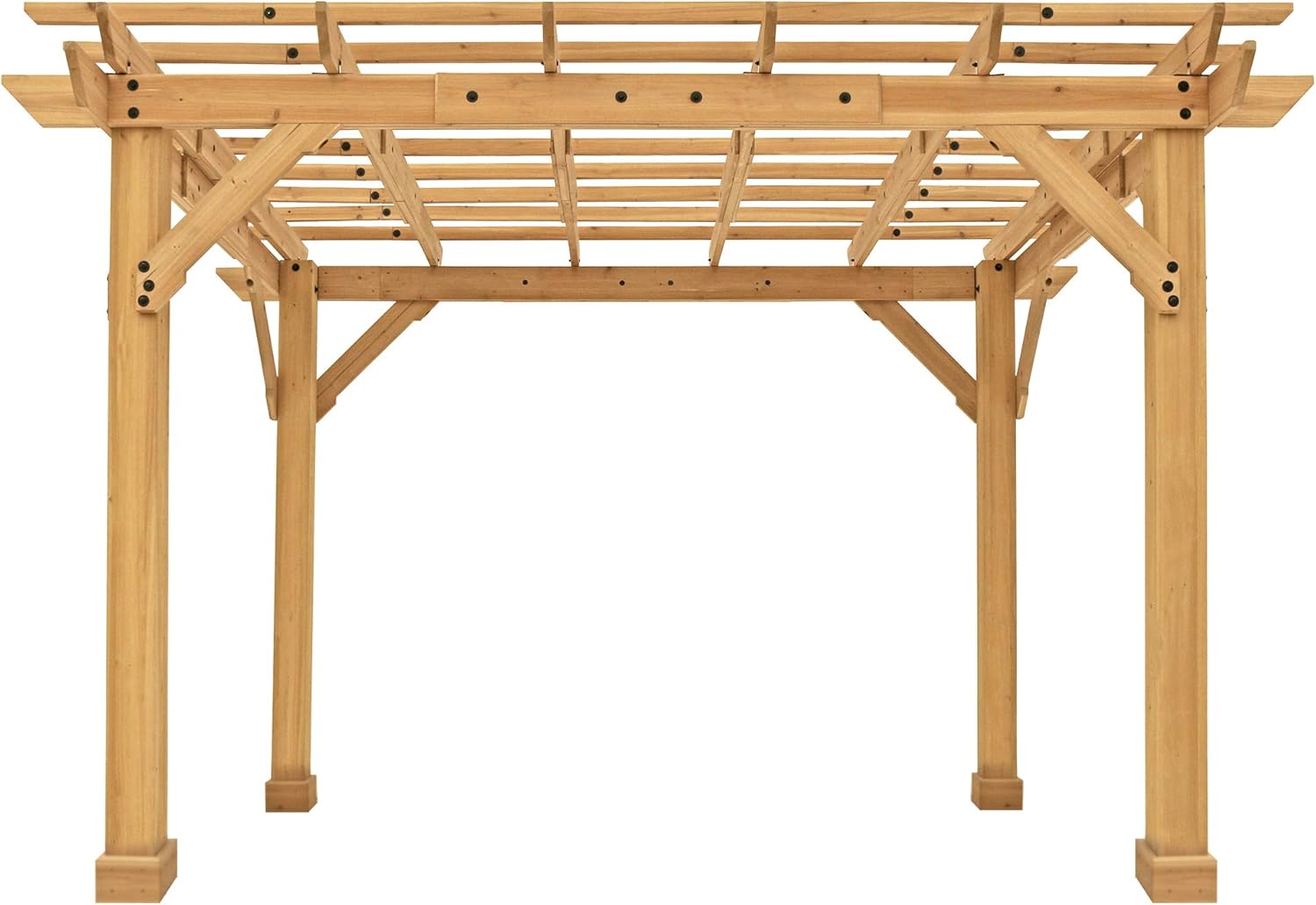Yardistry Meridian 10 x 12 Cedar Wood Pergola for Patios