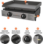 Blackstone 1666 22 Inch Tabletop Griddle Stainless Steel Faceplate Black