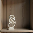 LAIKEARTS 10" Modern Abstract Ribbon Decorative Sculpture, Knot Sculptures,Home Decor,Coffee Table Statues,Dining Living Room Desk Decor（White）