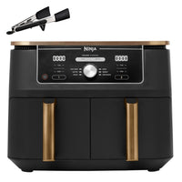Ninja Foodi MAX Dual Zone Heißluftfritteuse [AF400EUCP] Amazon Exclusive, ‎2470 Watt , 9,5 L, 2 Heißluft-Frittierfächer, 6 Funktionen, 27 x 41.5 x 32.5 cm, Kupfer/Schwarz