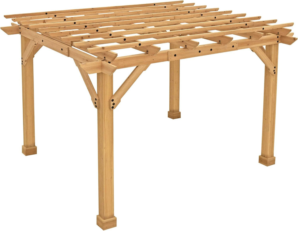 Yardistry 10 x 12 Meridian Cedar Wood Pergola Brown