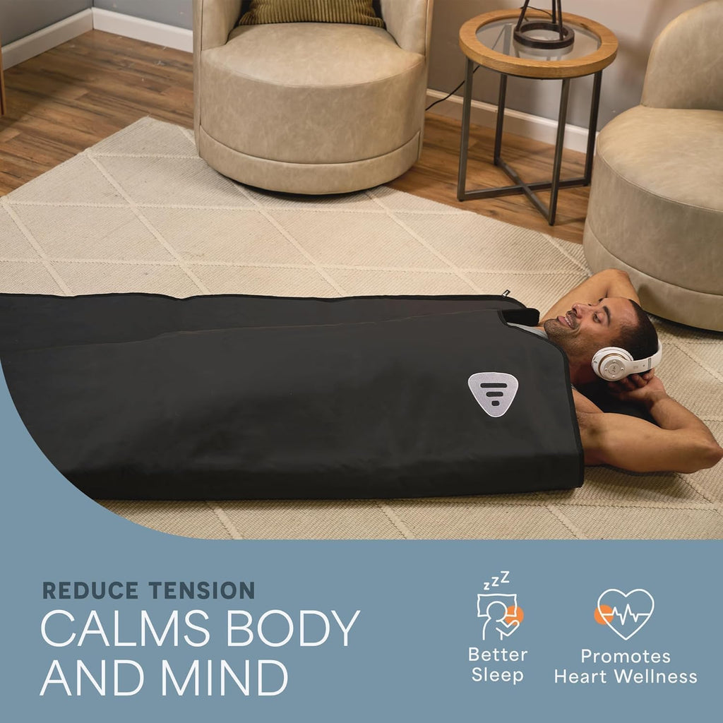 Lifepro Infrared Sauna Blanket for Detox & Relaxation – Portable Far Infrared at Home Sauna for Detox, Muscle Tension Release and Recovery – RejuvaWrap Series with Adjustable Heat Settings