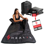Healix Infrared Sauna Blanket Zero EMF – Portable Home Sauna Blanket for Relaxation & Wellness | Far Infrared Heating, VOC-Free, Adjustable Temp (77–176°F), Carbon Fiber Heating, Hook-and-Loop Closure