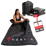 Healix Infrared Sauna Blanket Zero EMF – Portable Home Sauna Blanket for Relaxation & Wellness | Far Infrared Heating, VOC-Free, Adjustable Temp (77–176°F), Carbon Fiber Heating, Hook-and-Loop Closure