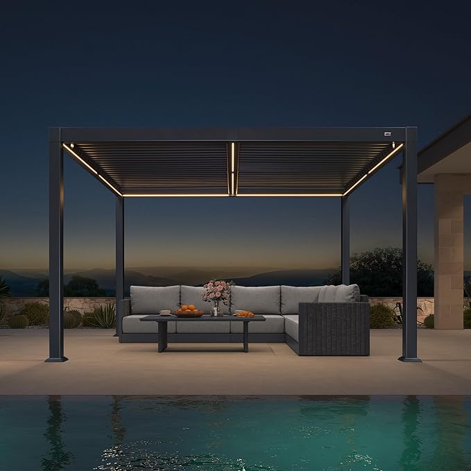 PURPLE LEAF Adjustable Louvered Roof Pergola