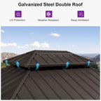 PURPLE LEAF 8 X 10 Ft Hardtop Gazebo LED Bronze