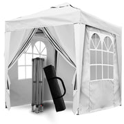 SANHENG Pop-Up-Pavillon, Pop-Up-Zelt mit Gewichten, vollständig wasserdicht, Allwetter-Pavillon, ideal für Outdoor, Party, Camping, 2 x 2 m, Weiß
