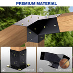 Grehitk Pergola Kit, Slanted Roof Pergola Bracket, 3-Way Brackets with Post Base Kit, Log Cabin Outdoor 4"x 4" (Actual 3.5" X 3.5") Lumber