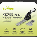Sun Joe HJ604C 2-in-1 Cordless Grass Shear And Hedge Trimmer Black