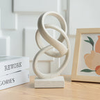 LAIKEARTS 10" Modern Abstract Ribbon Decorative Sculpture, Knot Sculptures,Home Decor,Coffee Table Statues,Dining Living Room Desk Decor（White）