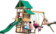 Backyard Discovery Belmont Cedar Wood Swing Set Wave Slide