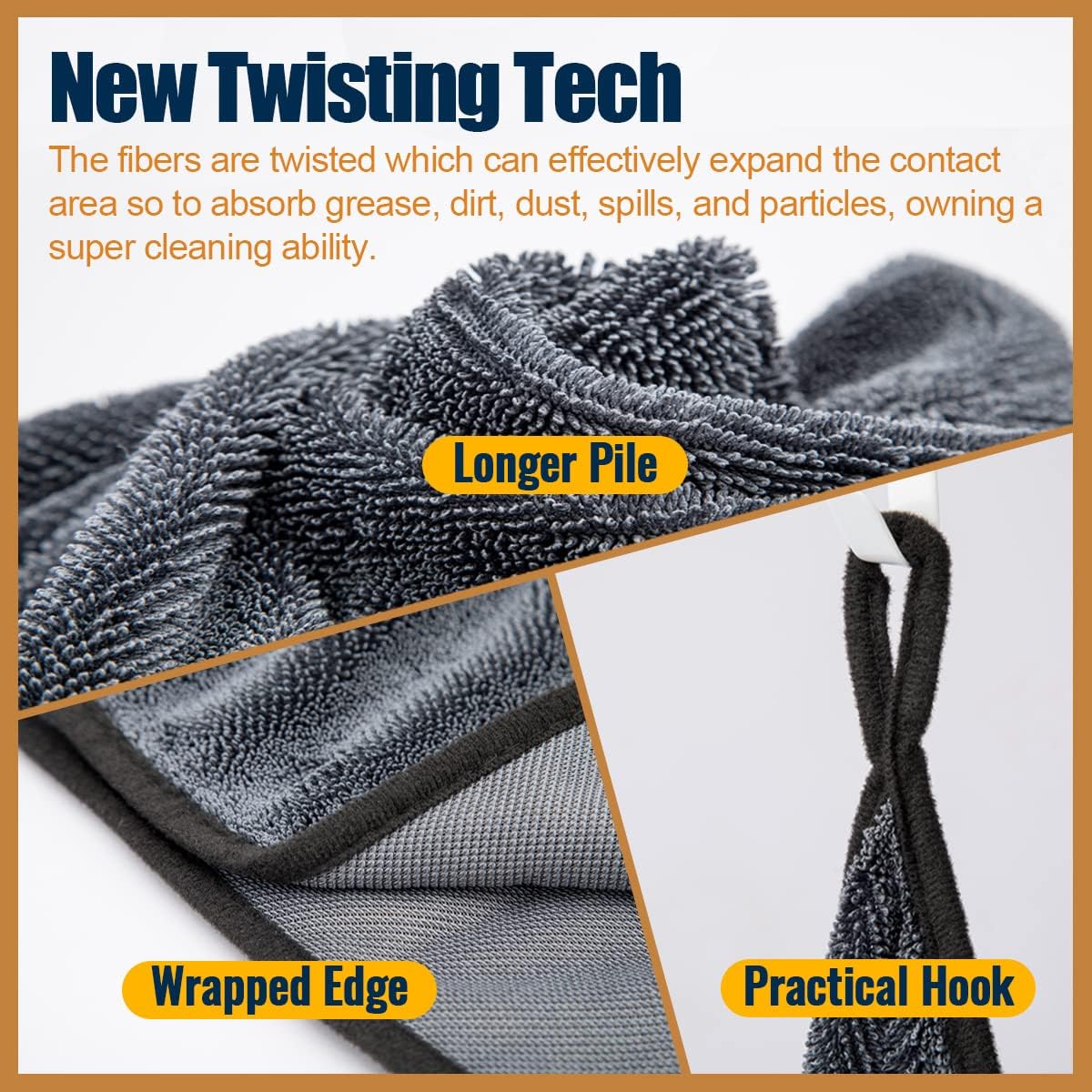 Airlab Twisted Microfiber Cleaning Cloth 2 Pack 60x40cm