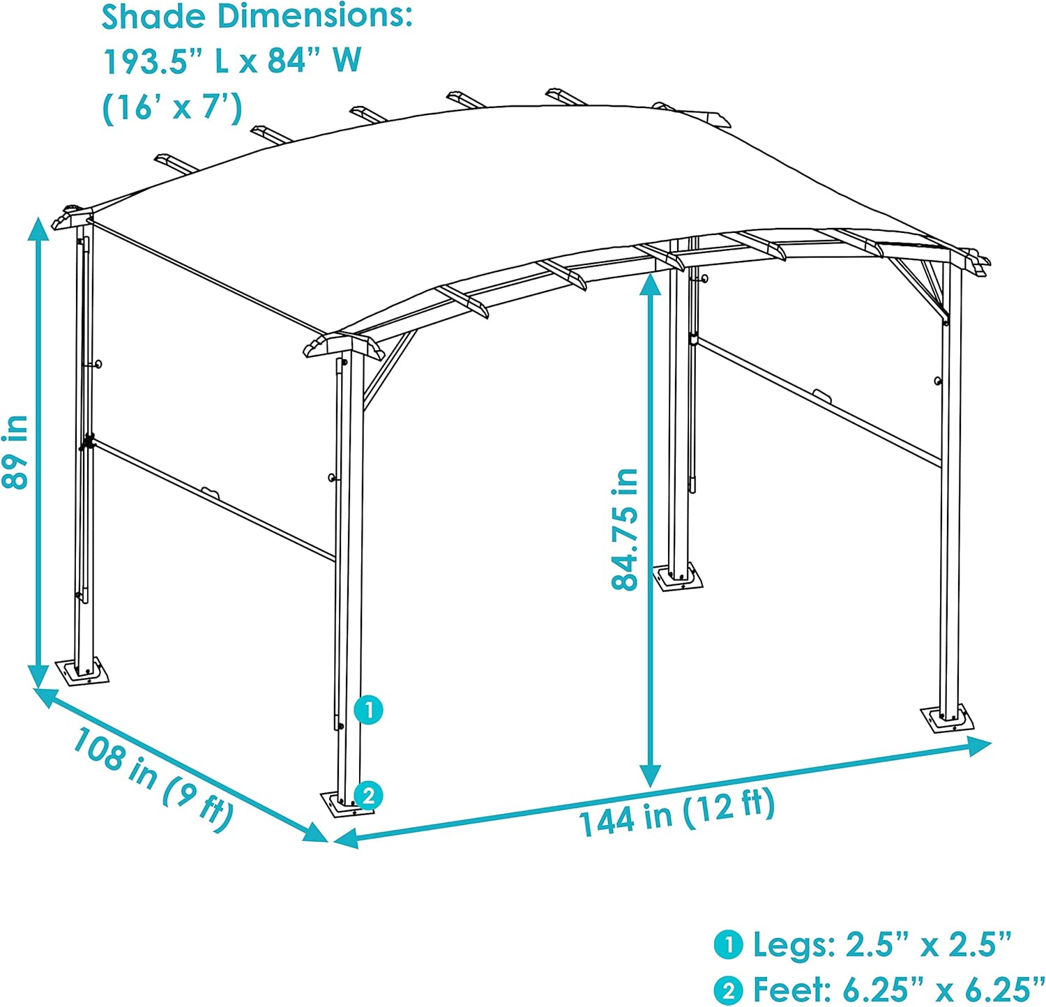 Sunnydaze Decor 9x12 Ft Outdoor Pergola With Retractable Canopy Tan