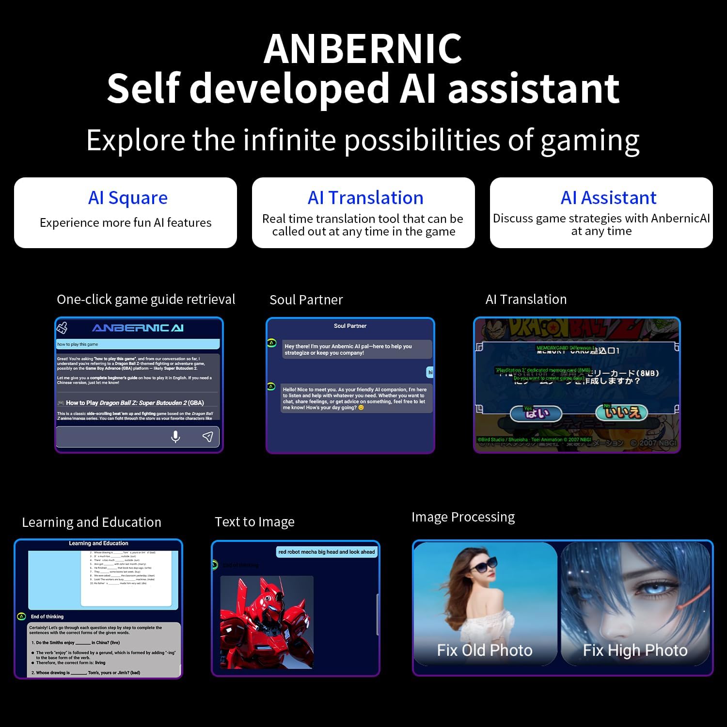 Anbernic RG476H Retro Handheld Game Console 4.7in 128GB Black