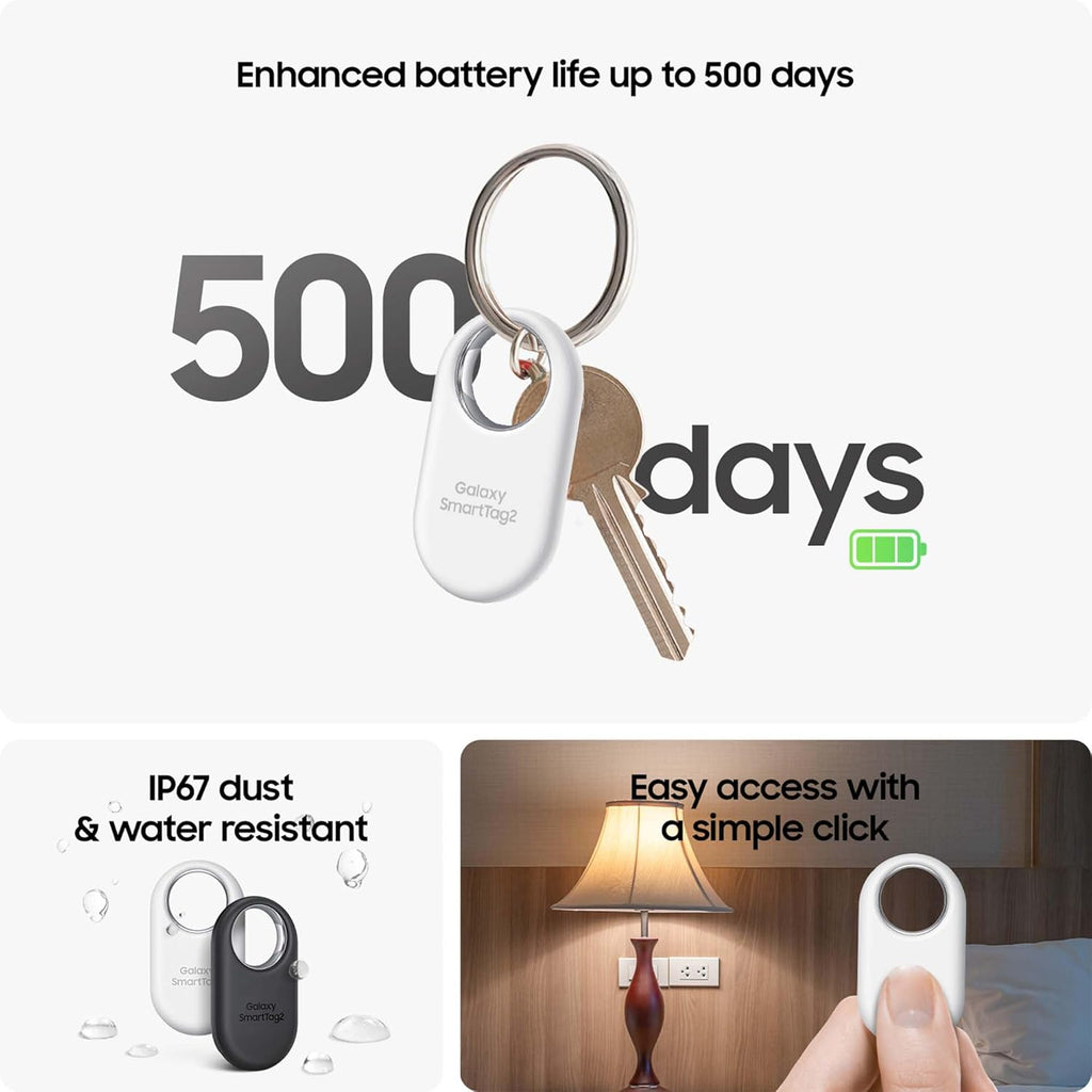 Samsung Galaxy SmartTag2 Bluetooth Tracker 4 Pack 2 Black 2 White