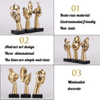 oliruim 3 Pcs Thinker Small Statue Set - Black Gold Home Decor Abstract Art Figurines for Shelves, Living Room Coffee Table, Office Desktop (3 Pcs Gold, 6")