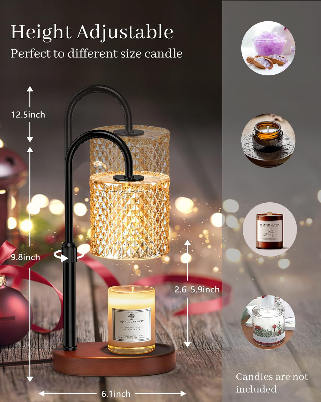 Engpure Candle Warmer Lamp with Timer Dimmer Height Adjustable for Women Birthday Gift, Mothers Day Gift, House Warming Gifts New Home Decor, Electric Candle Warmer Gifts for Women