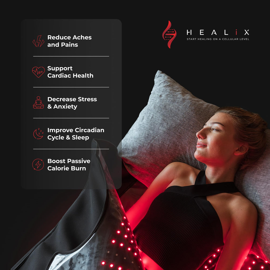 Healix Infrared Sauna Blanket Zero EMF – Portable Home Sauna Blanket for Relaxation & Wellness | Far Infrared Heating, VOC-Free, Adjustable Temp (77–176°F), Carbon Fiber Heating, Hook-and-Loop Closure