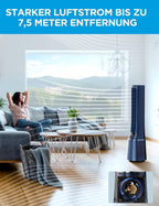 Midea MFP-120i Bladeless Tower Fan with H13 HEPA Air Purifier 105.6cm Blue